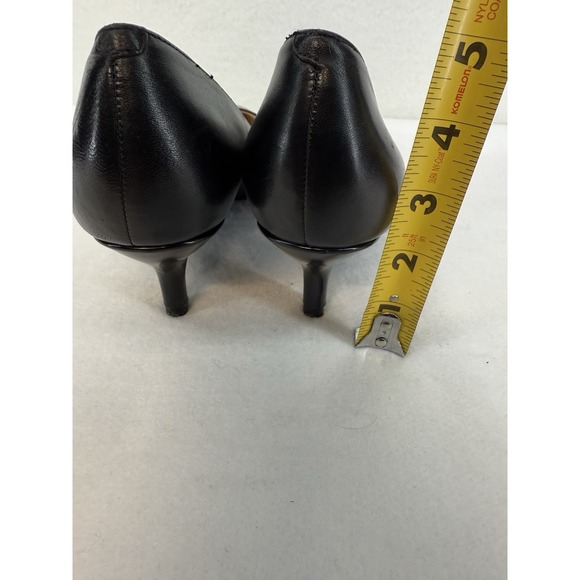 Nine West Women's Black Leather Nydia Stiletto Pump Heels Size 9 - Picture 7 of 9